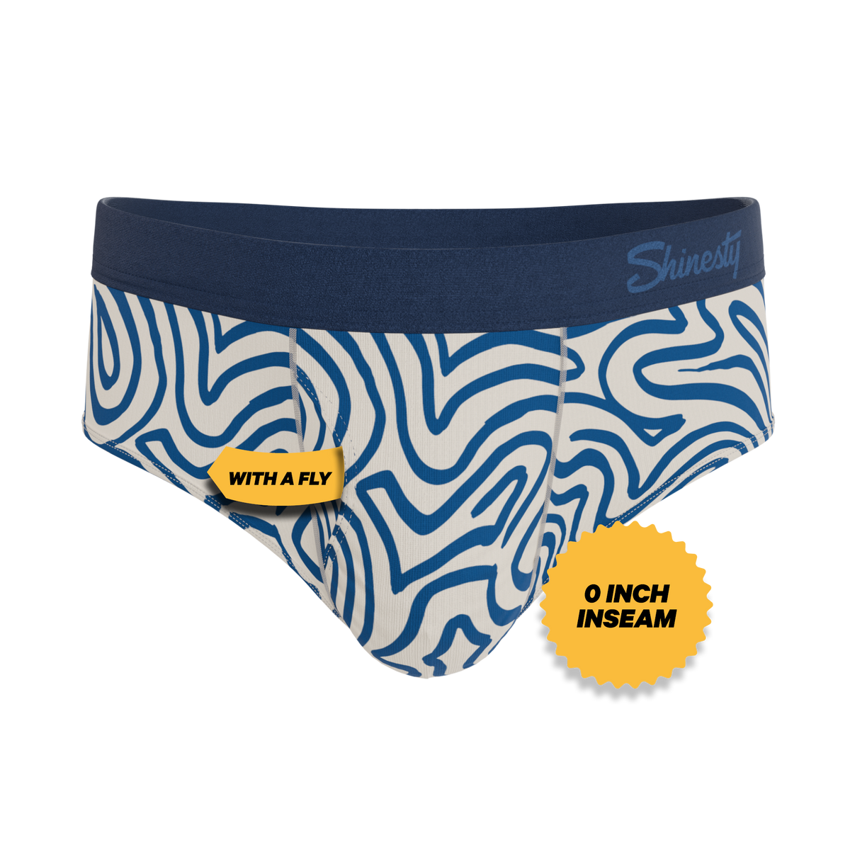 The Rio Grande | Abstract Navy Line Ball Hammock® Pouch Underwear Briefs - Shinesty