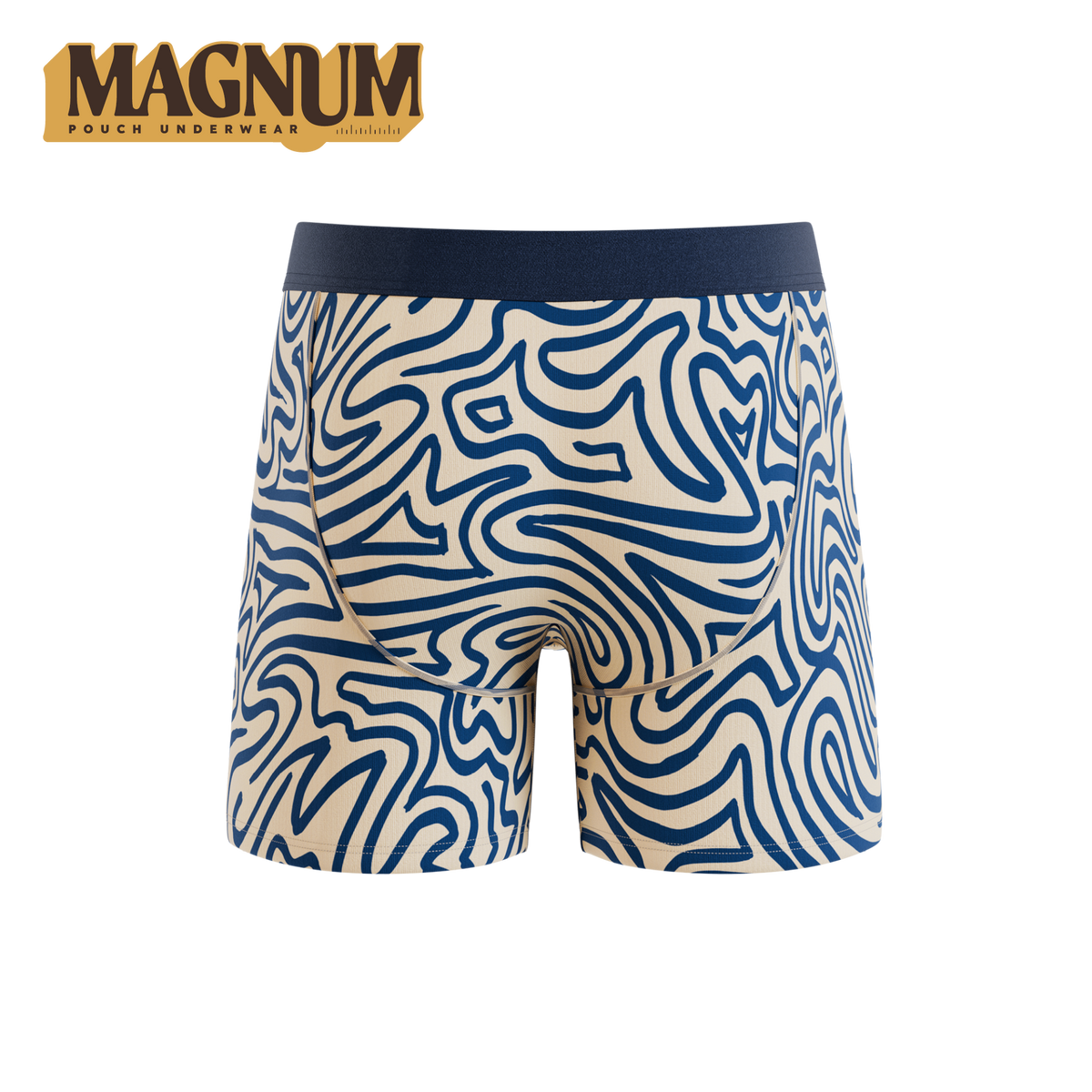 The Rio Grande | Abstract Navy Line Ball Hammock® Magnum Big Pouch Underwear - Shinesty