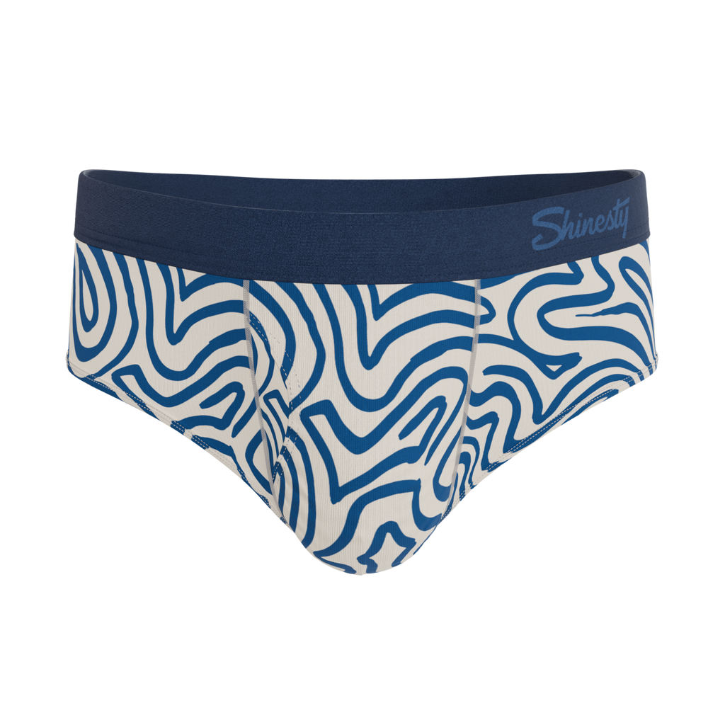 The Rio Grande | Abstract Navy Line Ball Hammock® Pouch Underwear Briefs - Shinesty