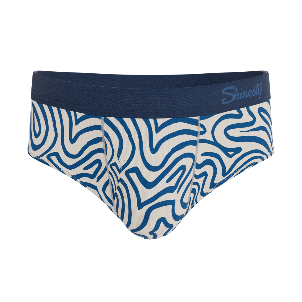 The Rio Grande | Abstract Navy Line Ball Hammock® Pouch Underwear Briefs - Shinesty