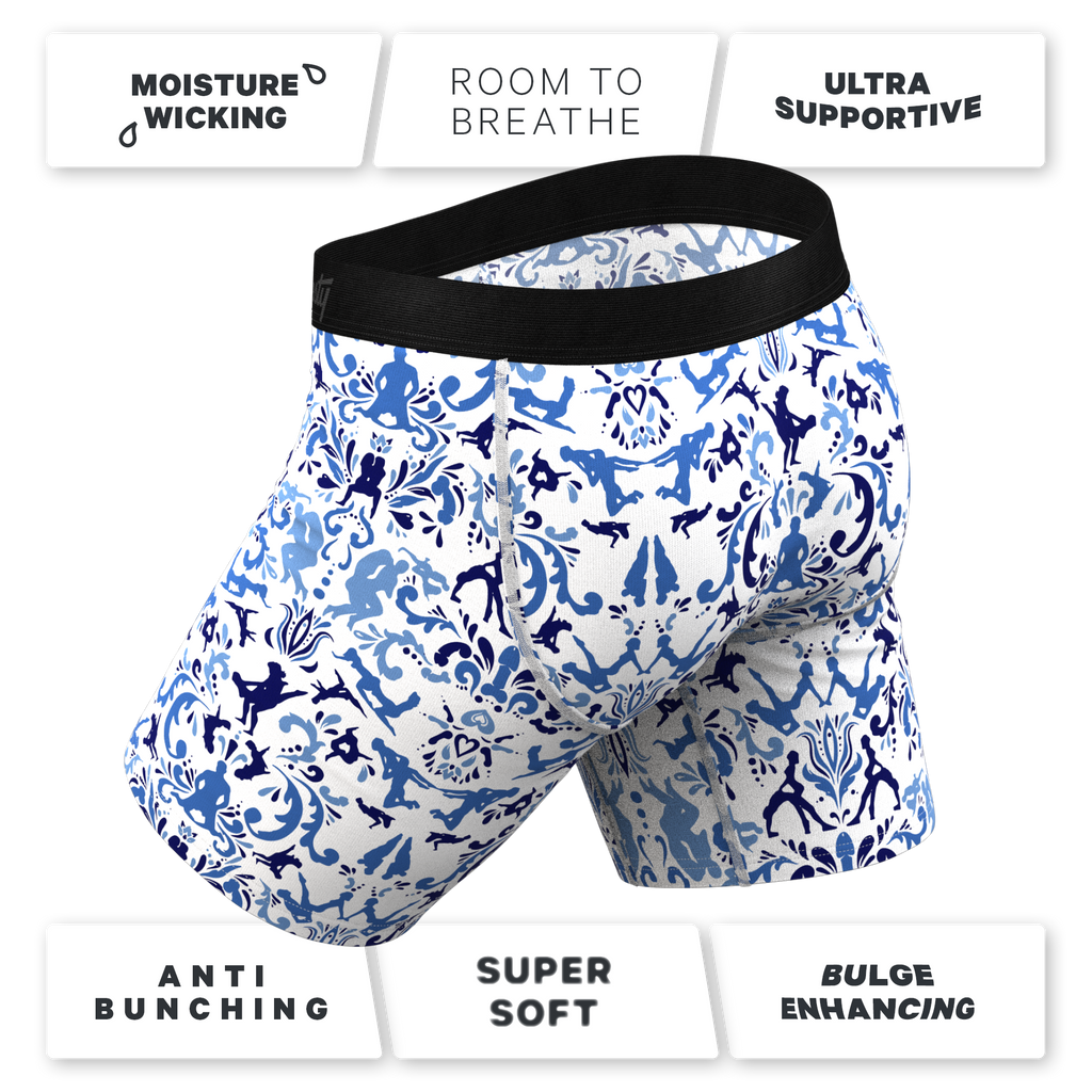 The Risqué Rorschach | Blue Willow Ball Hammock® Boxer - Long Leg - Shinesty