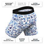 The Risqué Rorschach | Blue Willow Ball Hammock® Boxer - Long Leg - Shinesty