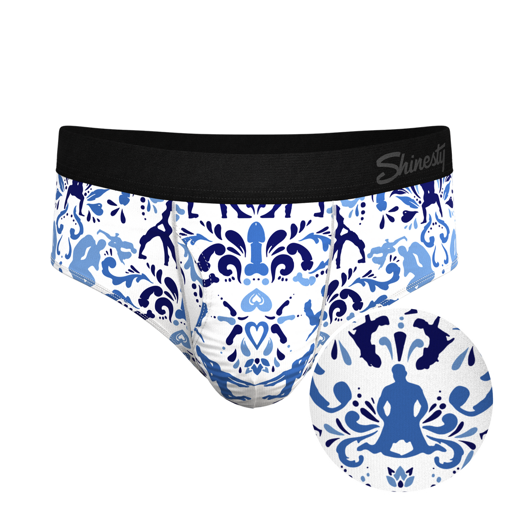 The Risqué Rorschach  | Blue Willow Ball Hammock® Pouch Underwear Briefs - Shinesty