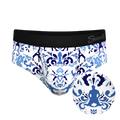 The Risqué Rorschach  | Blue Willow Ball Hammock® Pouch Underwear Briefs - Shinesty