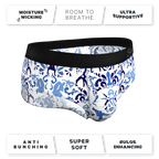 The Risqué Rorschach  | Blue Willow Ball Hammock® Pouch Underwear Briefs - Shinesty