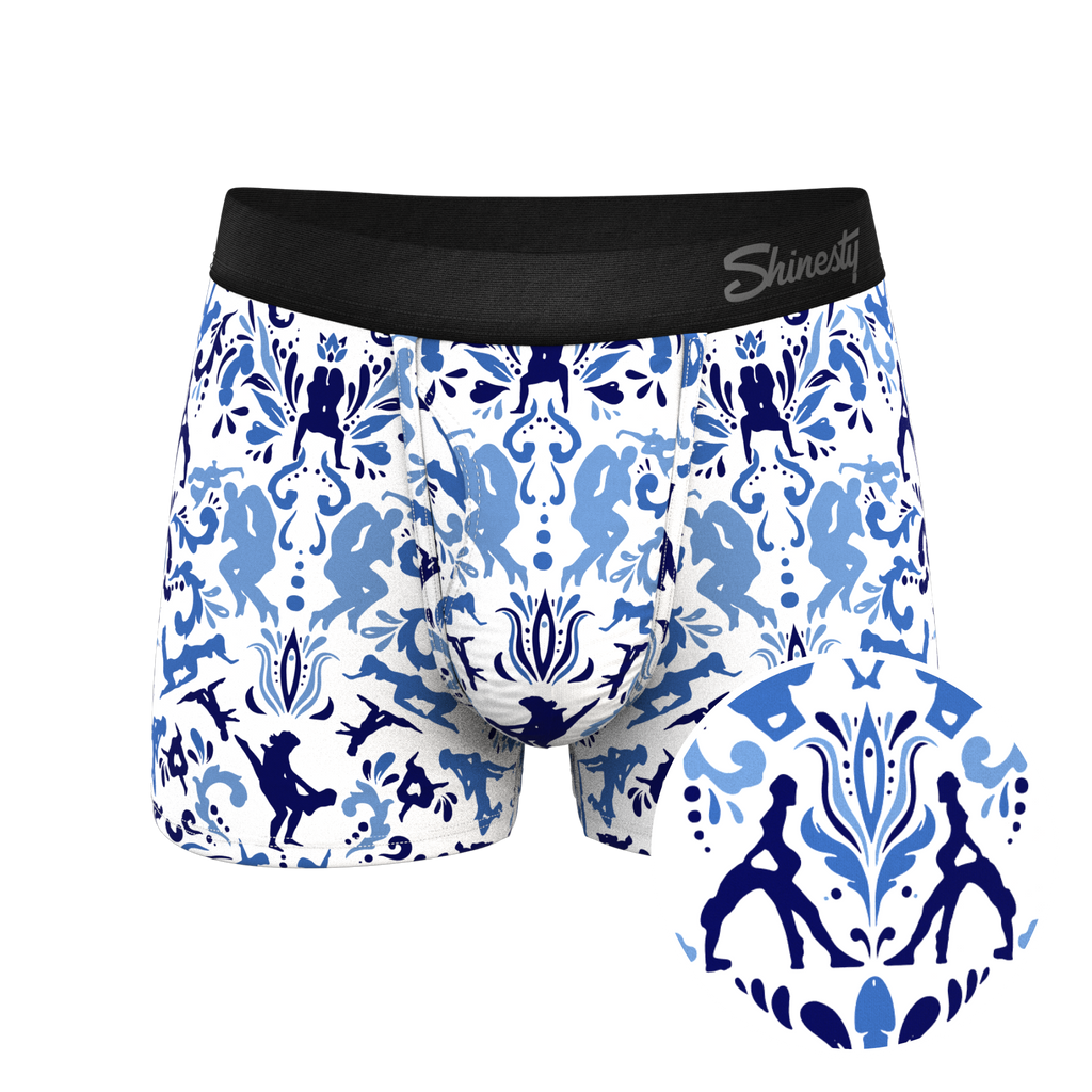 The Risqué Rorschach  | Blue Willow Ball Hammock® Pouch Trunks Underwear - Shinesty