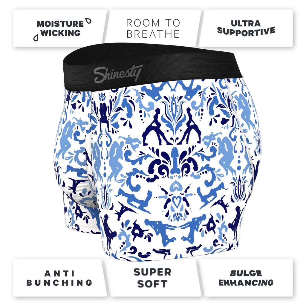 The Risqué Rorschach  | Blue Willow Ball Hammock® Pouch Trunks Underwear - Shinesty