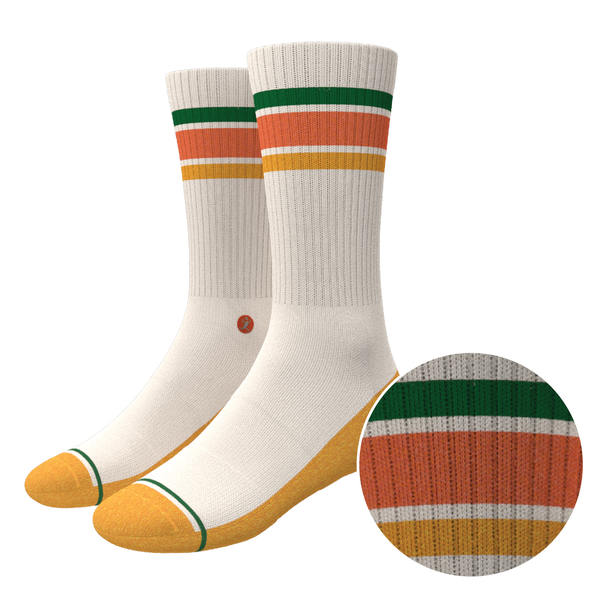 The Roller Rink | Retro Stripes Heel Hammock™ Crew Socks - Shinesty