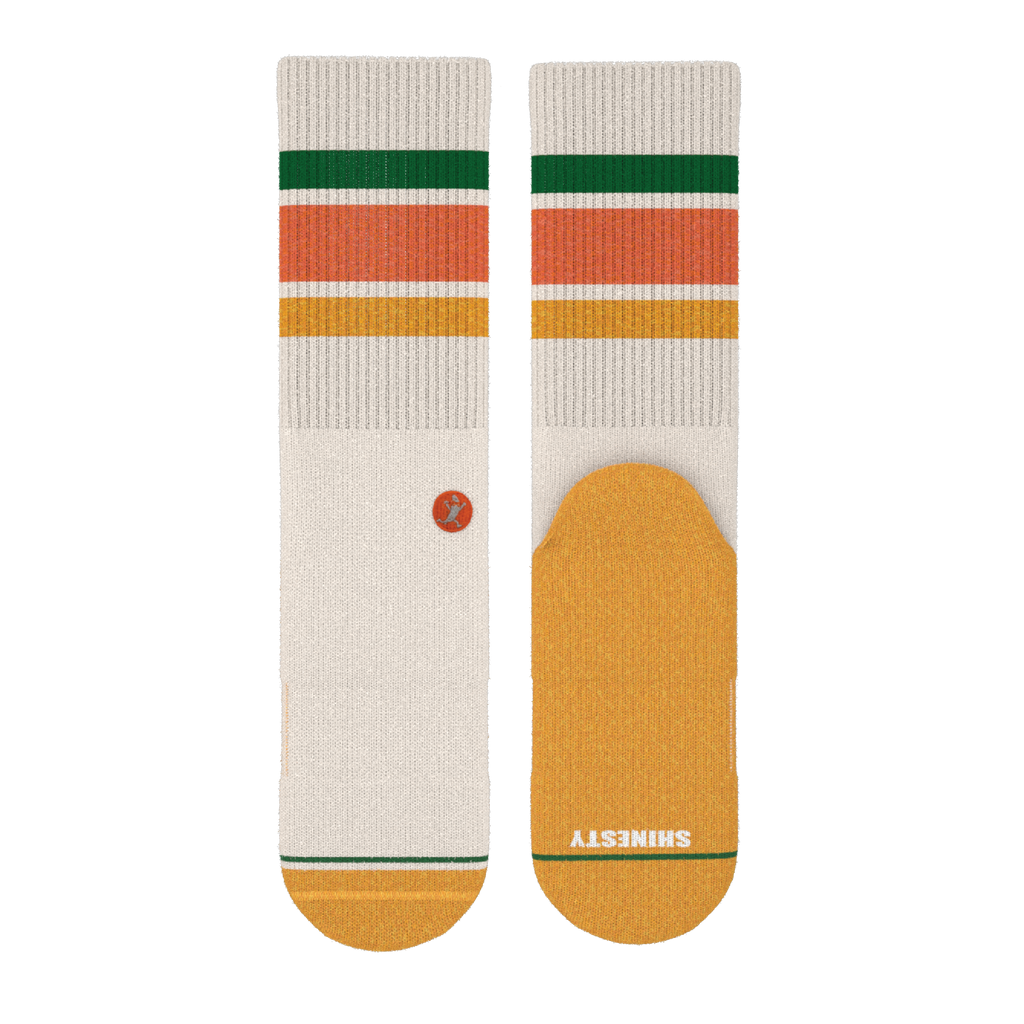 The Roller Rink | Retro Stripes Heel Hammock™ Crew Socks - Shinesty