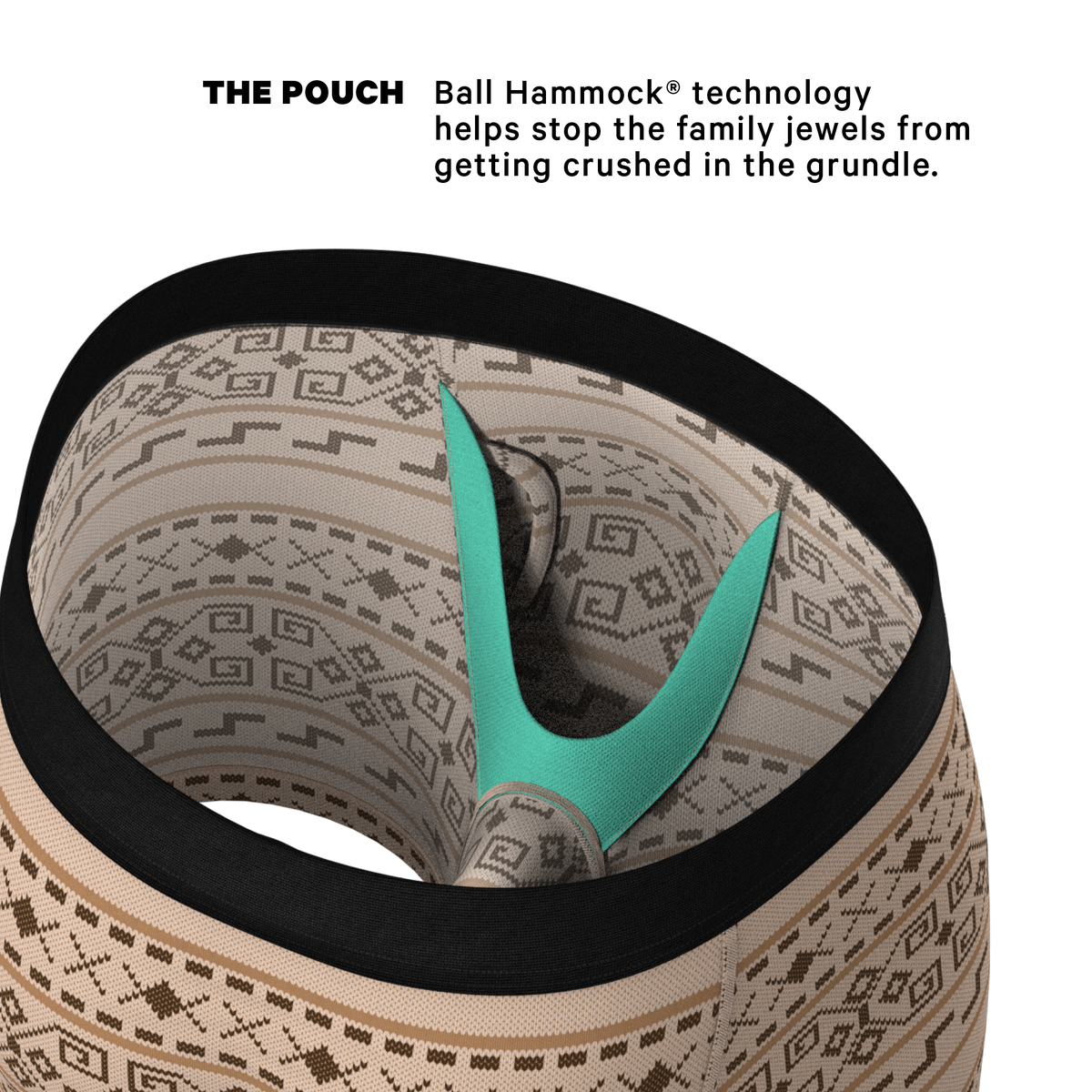 The Dude Abides | Aztec Sweater Ball Hammock® Pouch Underwear With Fly - Shinesty