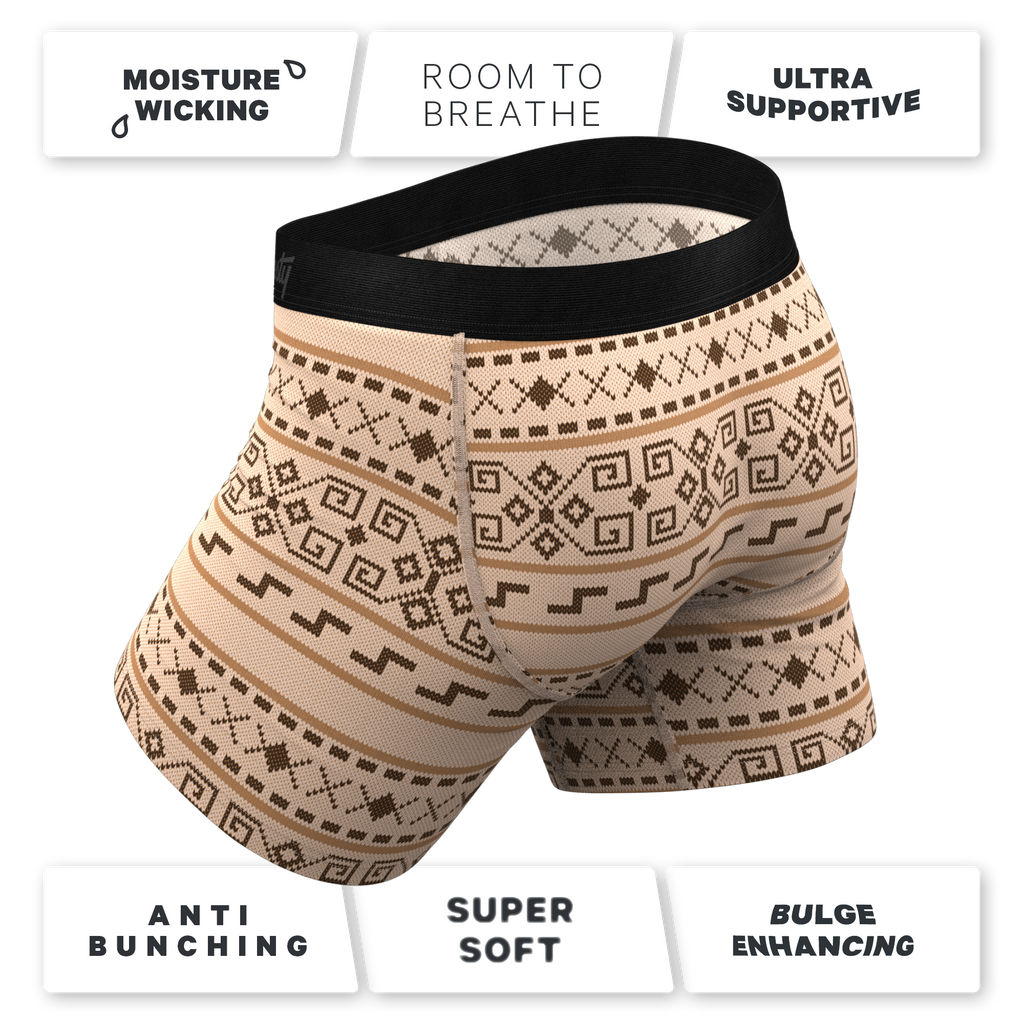 The Dude Abides | Aztec Sweater Ball Hammock® Pouch Underwear With Fly - Shinesty