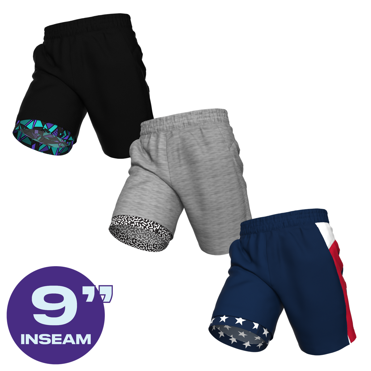 The Rotation | Ball Hammock® 9 Inch Athletic Shorts 3 Pack - Shinesty