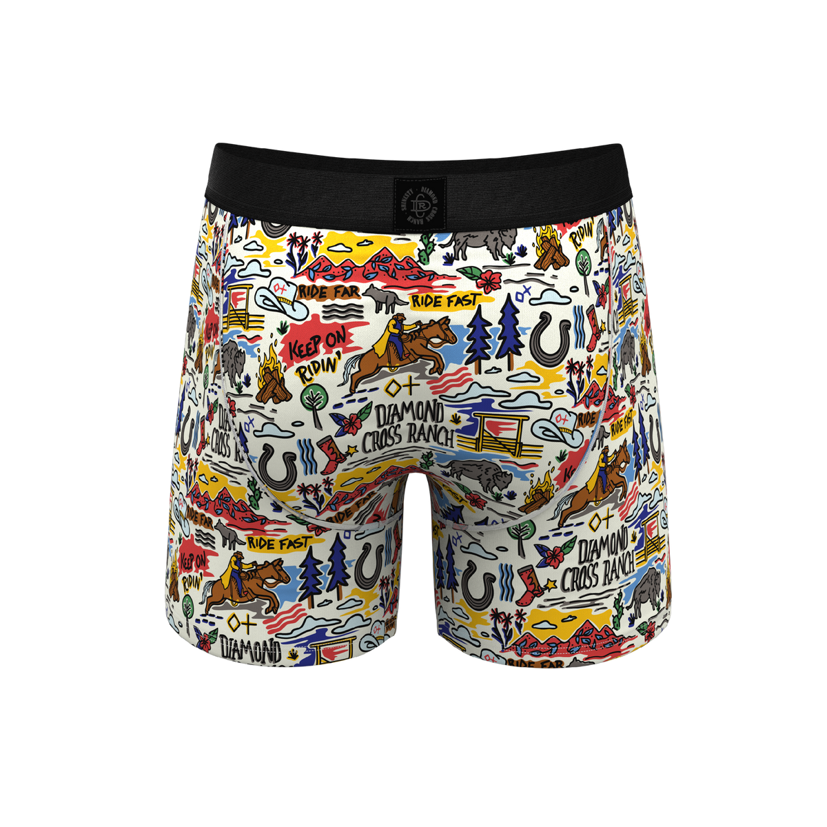 The Rowdy Rodeo | Western Map Shinesty x Diamond Cross Ranch Ball Hammock® Pouch Underwear With Fly - Shinesty