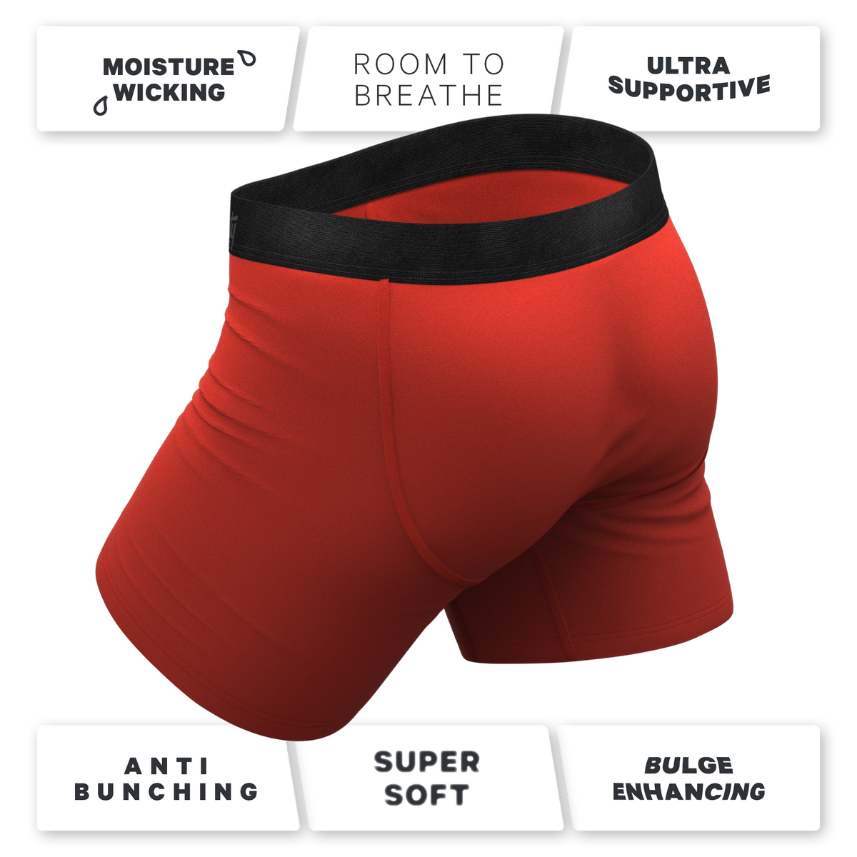 The Rust Fund | Rusty Red Ball Hammock® Pouch Underwear With Fly - Shinesty