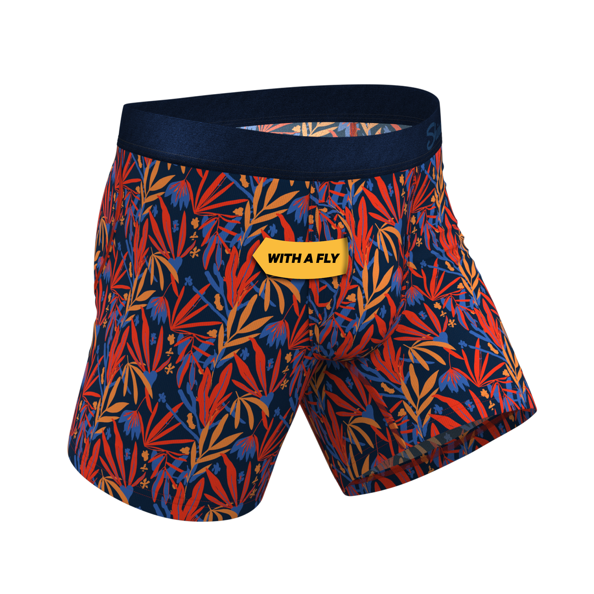 The San Diego Sunrise | Tropical Foliage Ball Hammock® Pouch Underwear With Fly - Shinesty