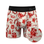The Santa Slays | Christmas Toile Ball Hammock® Pouch Underwear With Fly - Shinesty