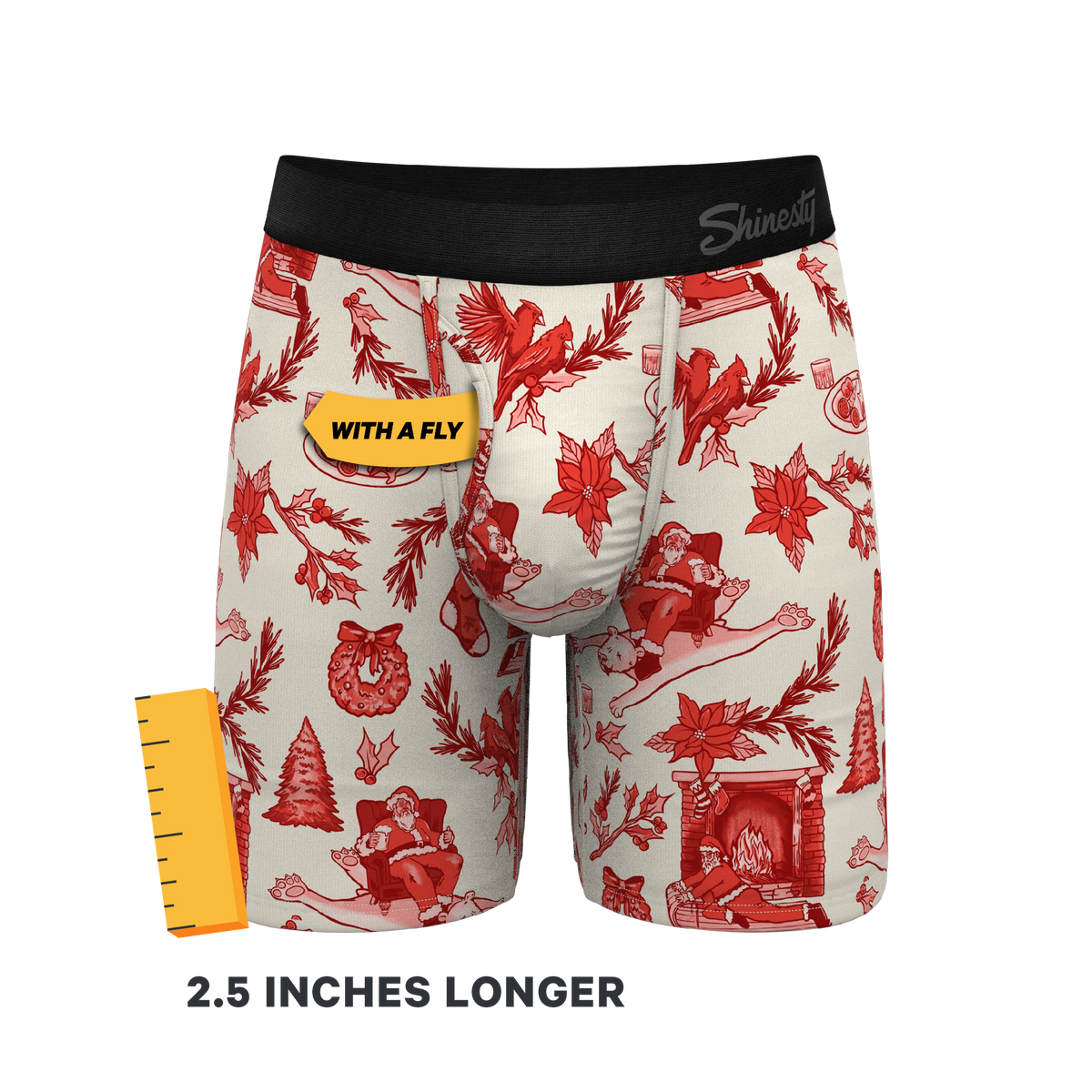 The Santa Slays | Christmas Toile Ball Hammock® Boxer - Long Leg - Shinesty