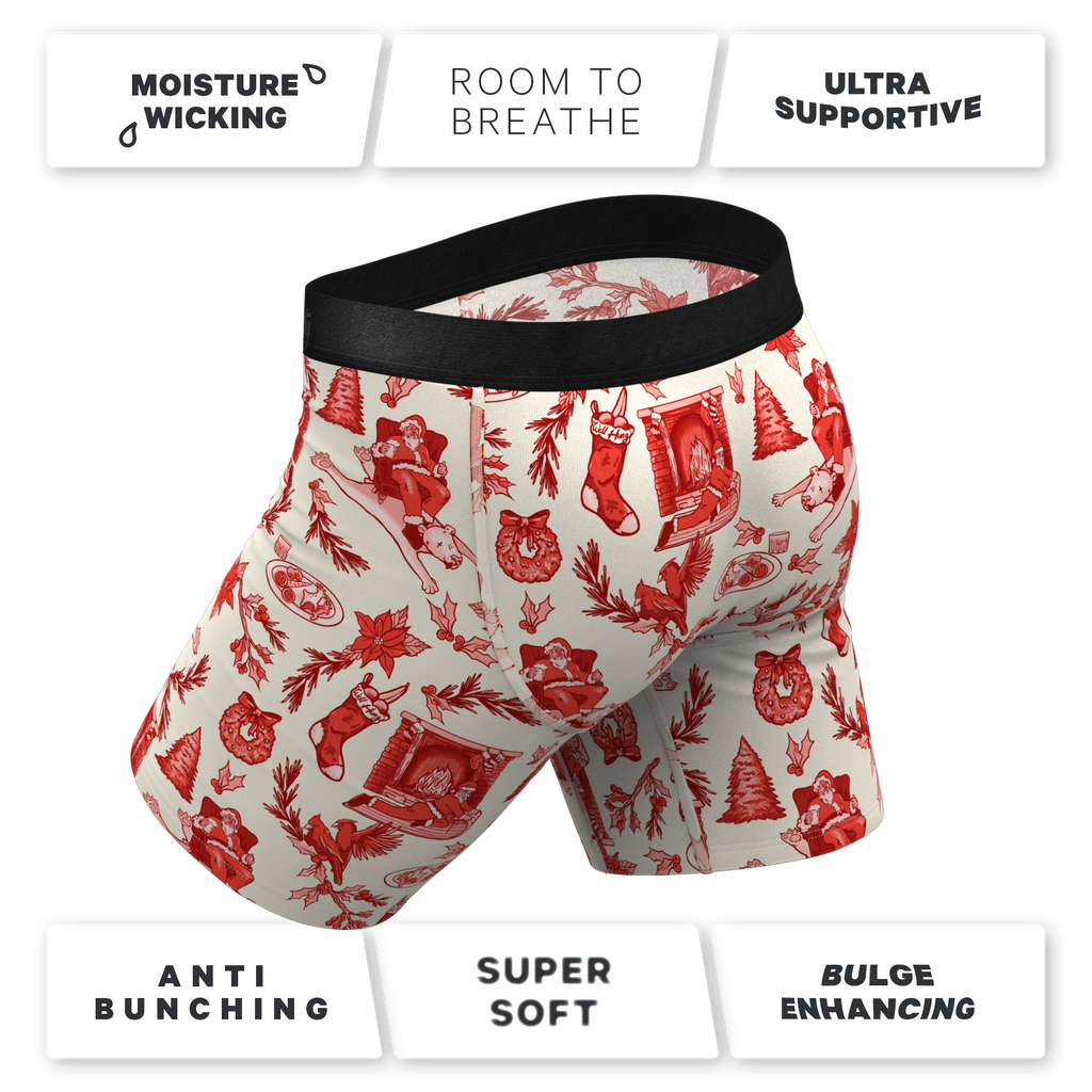 The Santa Slays | Christmas Toile Ball Hammock® Boxer - Long Leg - Shinesty