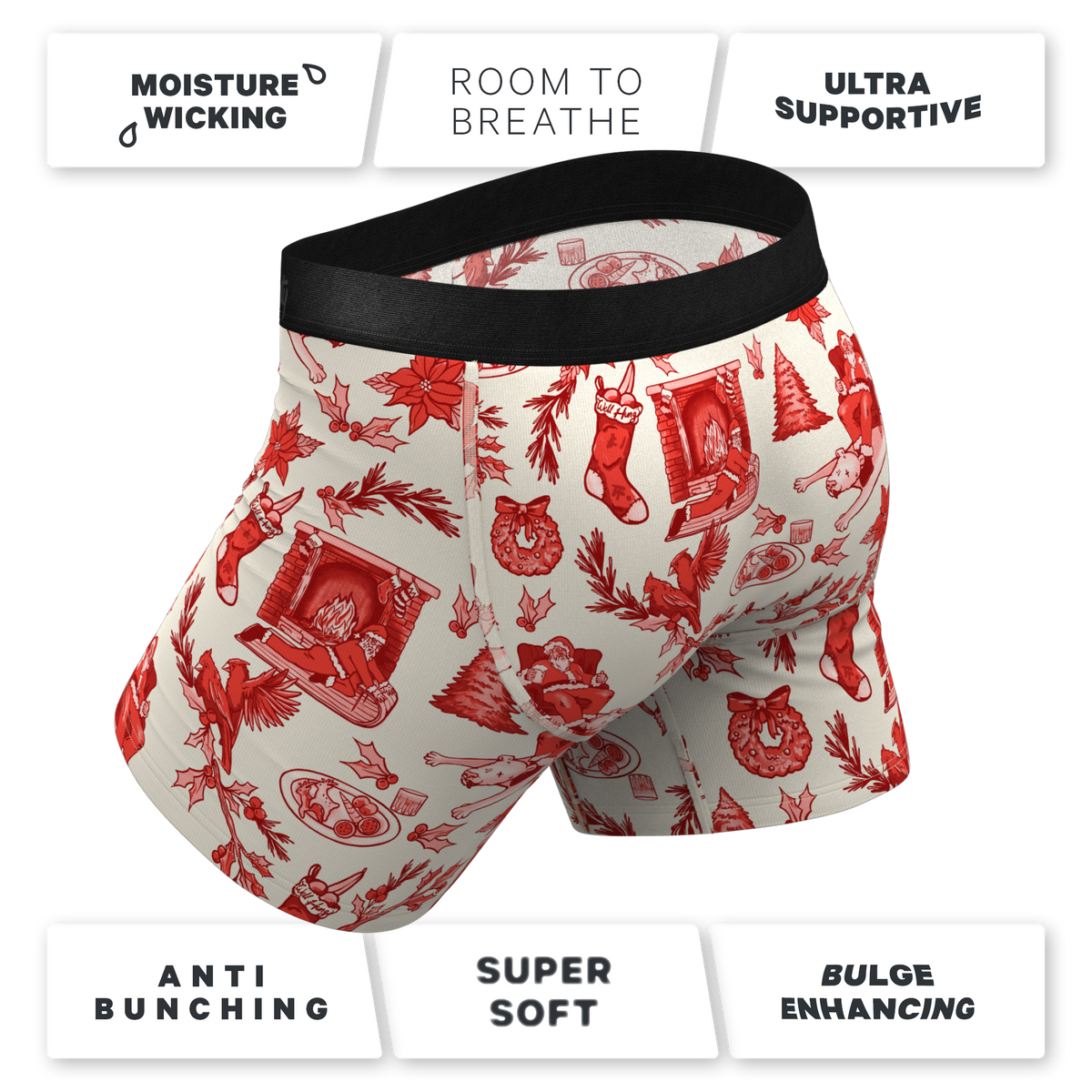 The Santa Slays | Christmas Toile Ball Hammock® Pouch Underwear - Shinesty