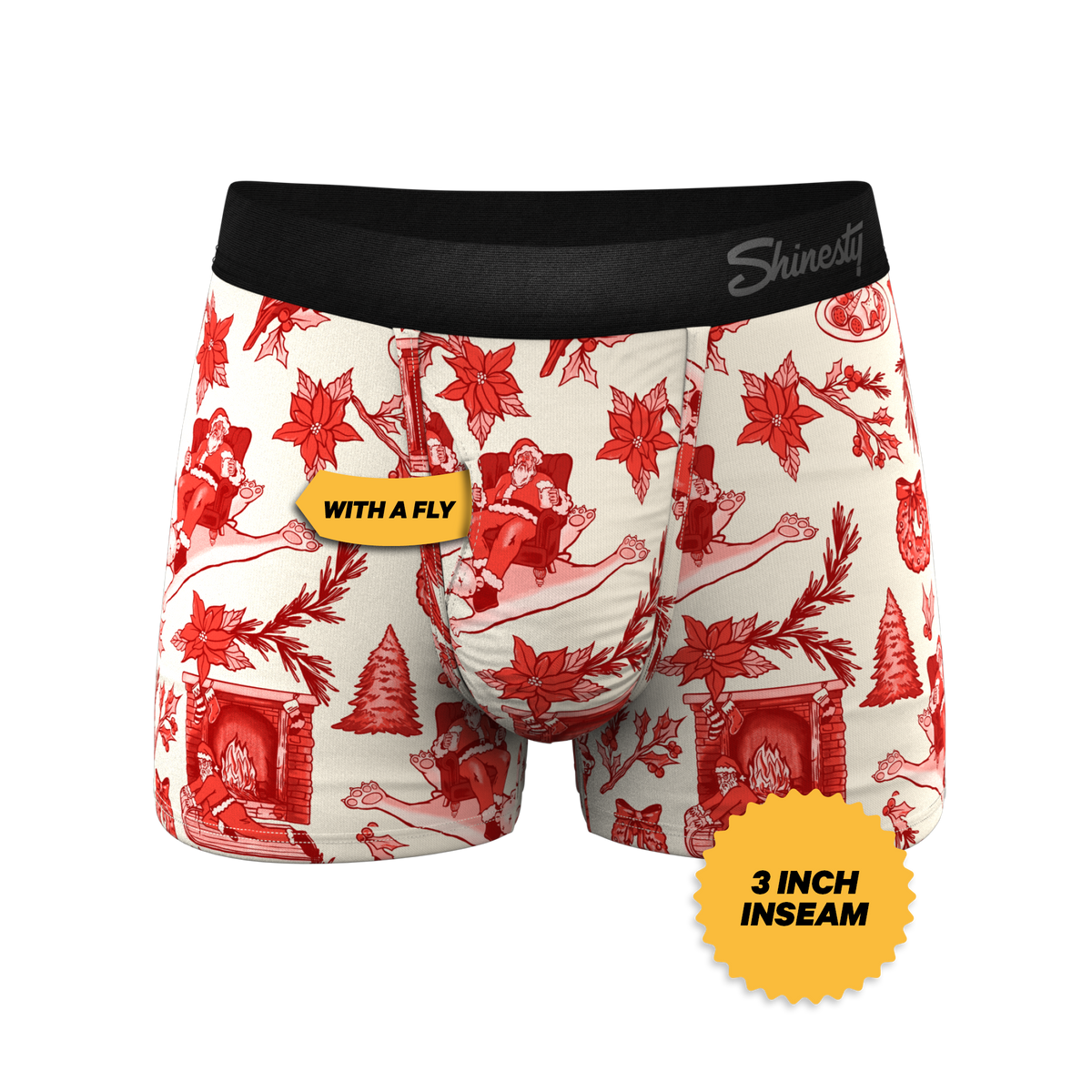 The Santa Slays | Christmas Toile Ball Hammock® Pouch Trunks Underwear - Shinesty