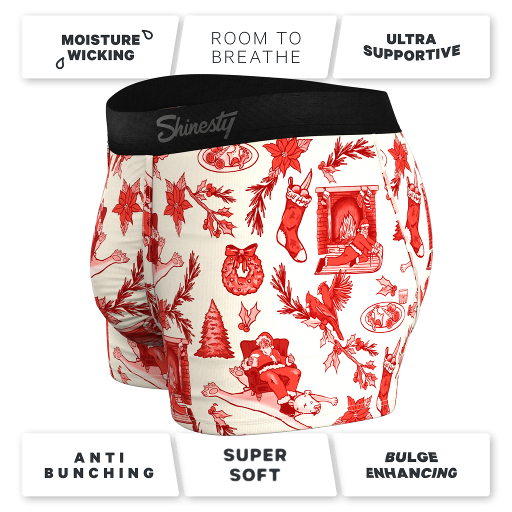 The Santa Slays | Christmas Toile Ball Hammock® Pouch Trunks Underwear - Shinesty