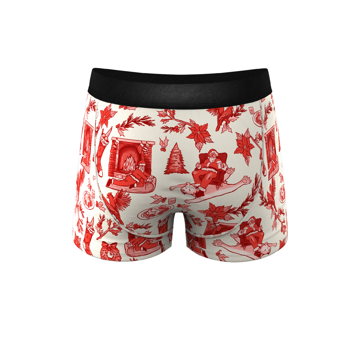 The Santa Slays | Christmas Toile Ball Hammock® Pouch Trunks Underwear - Shinesty
