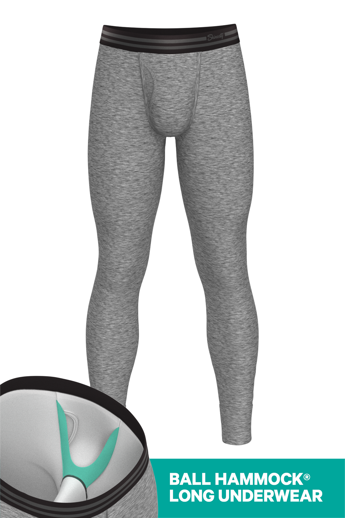 The Seattle Skyline | Heather Grey Ball Hammock® Long Johns - Shinesty