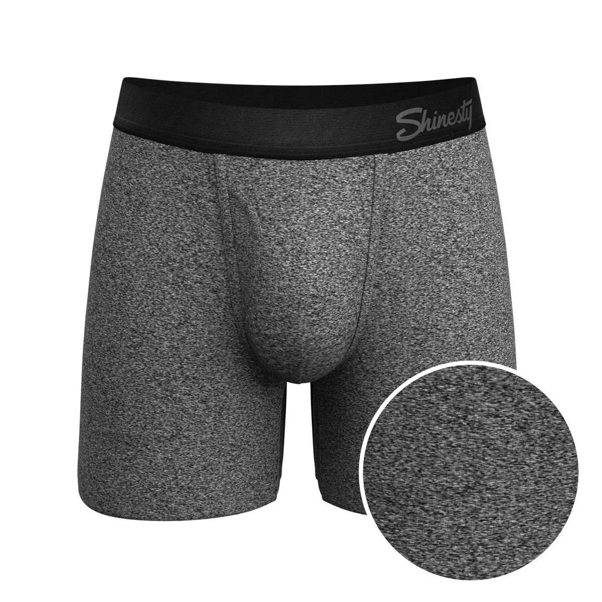 The Seattle Skyline | Black Marble Heather Ball Hammock® Pouch Underwear With Fly - Shinesty