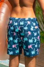The Shorebreak | Navy Tropical Ball Hammock® Pouch 5" Swim Trunks - Shinesty