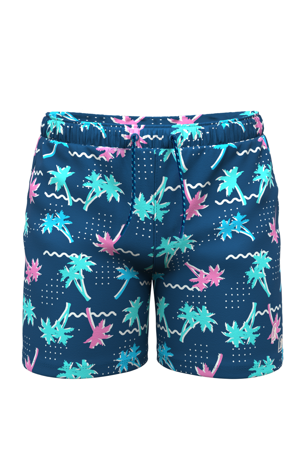 The Shorebreak | Navy Tropical Ball Hammock® Pouch 8" Swim Trunks - Shinesty