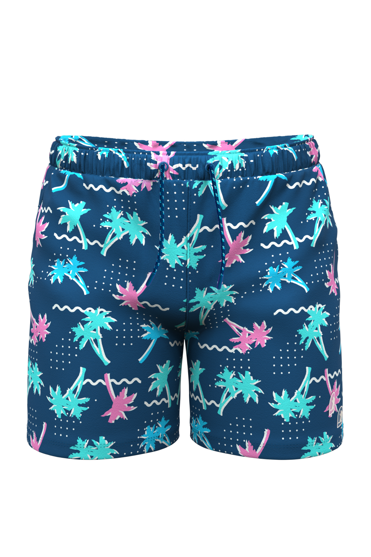 The Shorebreak | Navy Tropical Ball Hammock® Pouch 8" Swim Trunks - Shinesty