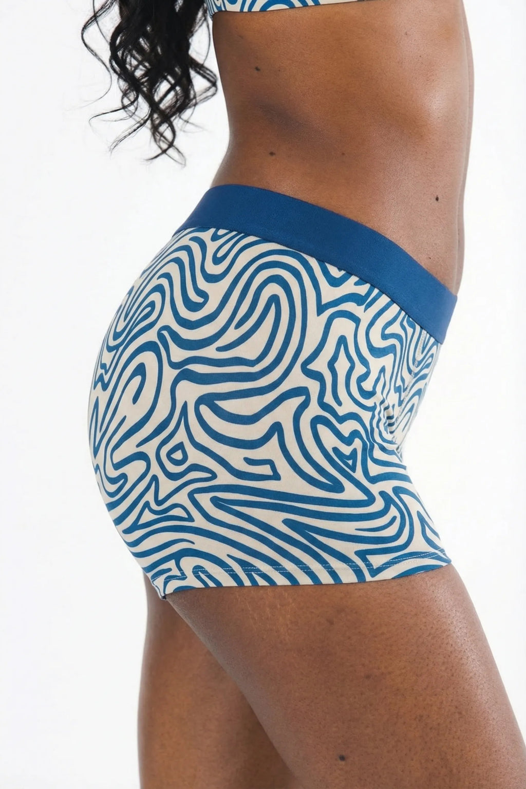 The Rio Grande | Abstract Navy Line Women’s Boxers - Shinesty