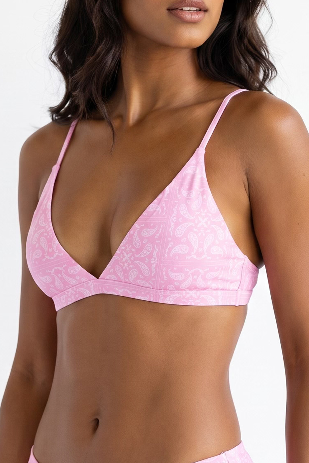 The Silk & Saddle | Pink Bandana Boob Hammock™ Triangle Bralette - Shinesty