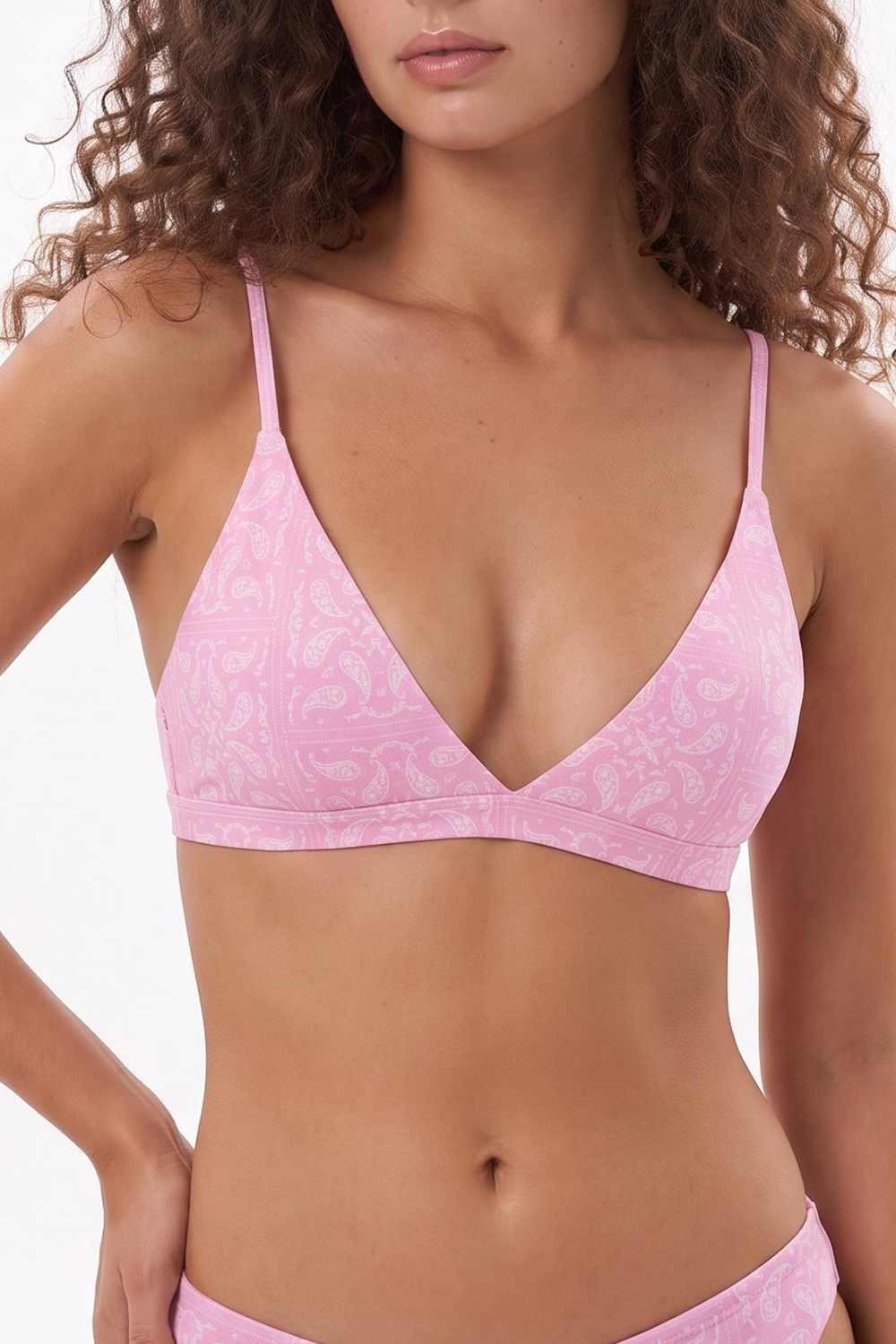 The Silk & Saddle | Pink Bandana Boob Hammock™ Triangle Bralette - Shinesty
