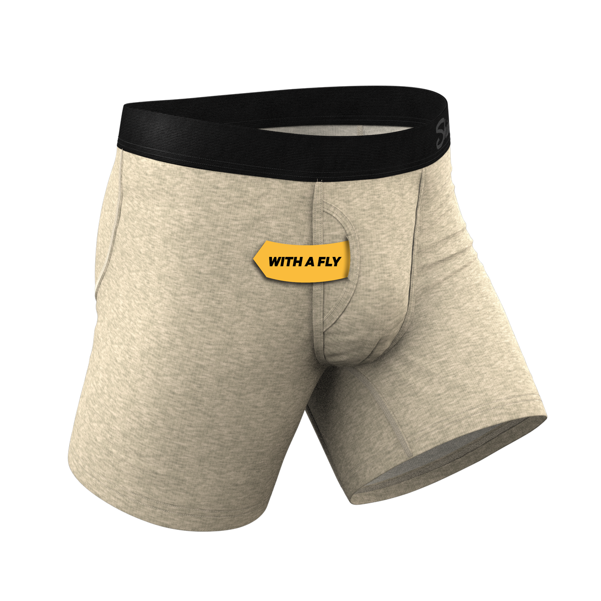 The Silver Fox | Oatmeal Heather Ball Hammock® Pouch Underwear With Fly - Shinesty