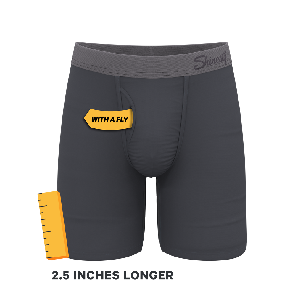 The Slate Expectations | Grey Tonal Ball Hammock® Boxer - Long Leg - Shinesty