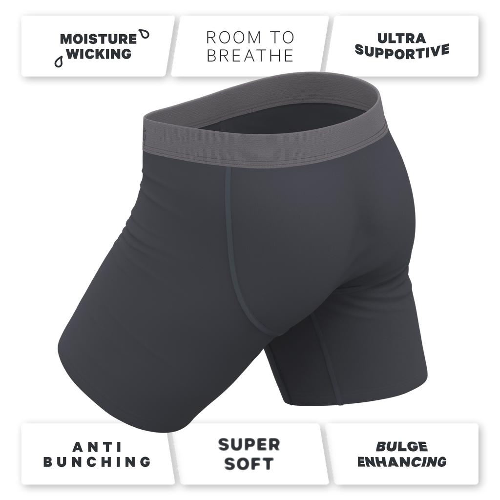 The Slate Expectations | Grey Tonal Ball Hammock® Boxer - Long Leg - Shinesty