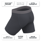 The Slate Expectations | Grey Tonal Ball Hammock® Boxer - Long Leg - Shinesty