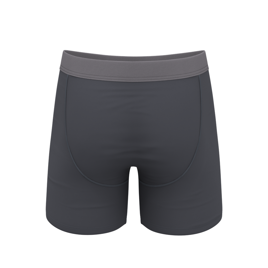The Slate Expectations | Grey Tonal Ball Hammock® Pouch Underwear With Fly - Shinesty