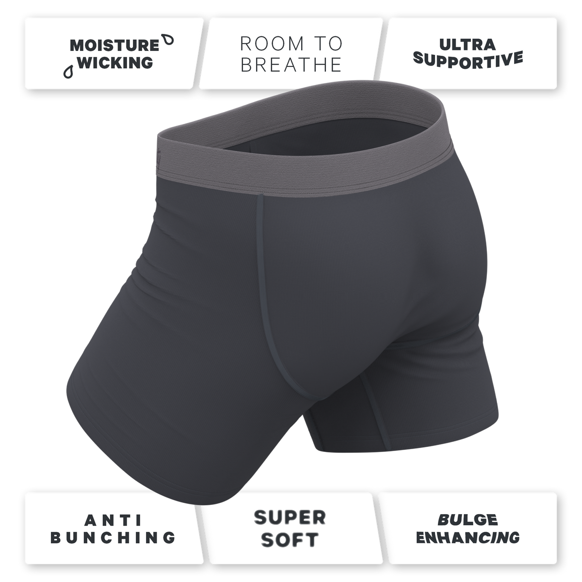The Slate Expectations | Grey Tonal Ball Hammock® Pouch Underwear - Shinesty