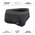 The Slate Expectations | Grey Tonal Ball Hammock® Pouch Underwear Briefs - Shinesty