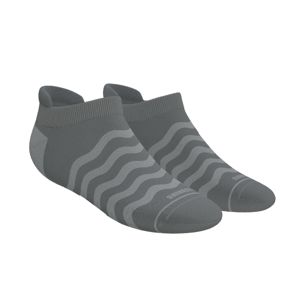 The Sleek | Gray Waves Heel Hammock™ Ankle Socks - Shinesty
