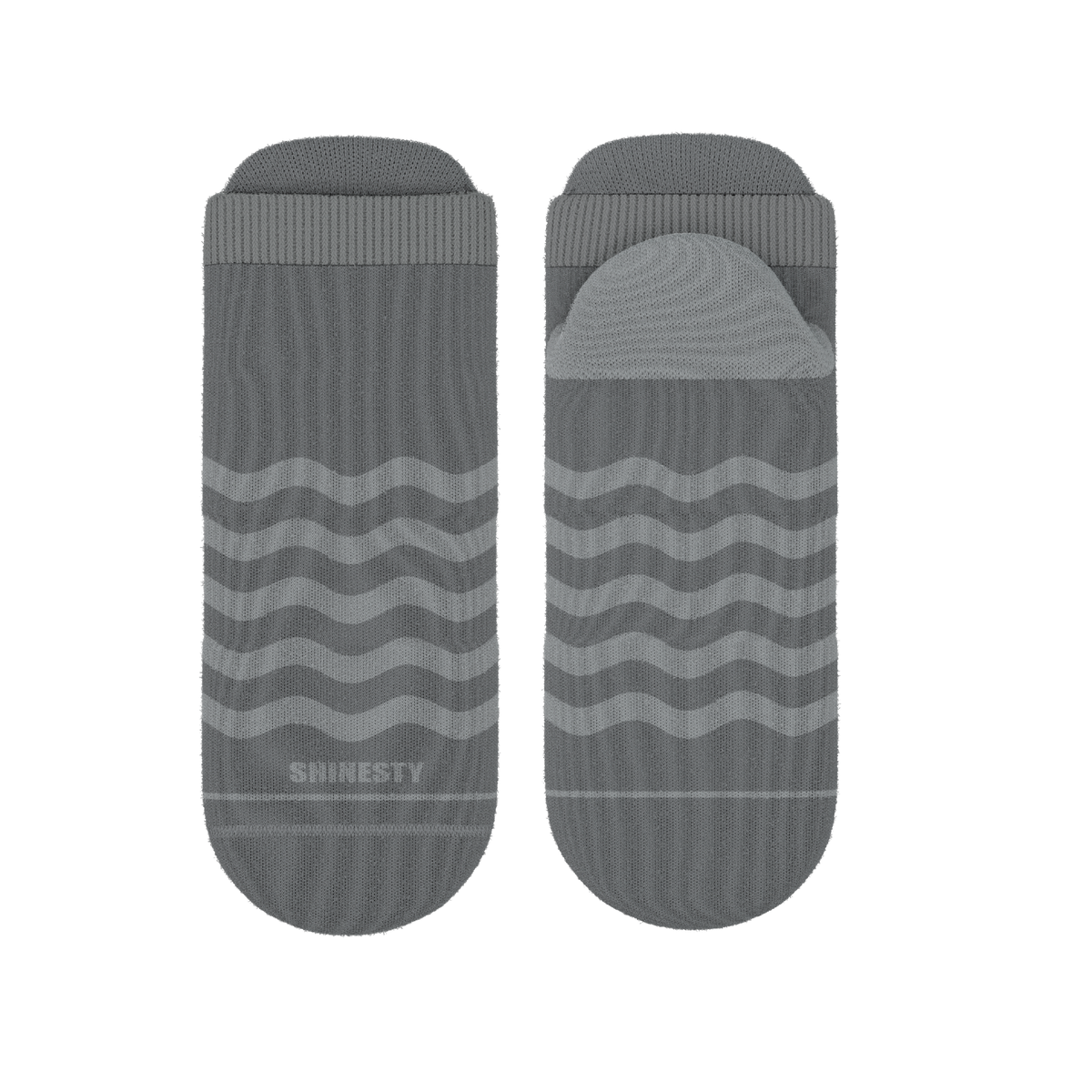The Sleek | Gray Waves Heel Hammock™ Ankle Socks - Shinesty