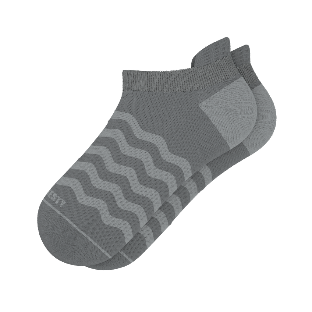 The Sleek | Gray Waves Heel Hammock™ Ankle Socks - Shinesty