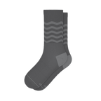 The Sleek | Gray Waves Heel Hammock™ Crew Socks - Shinesty