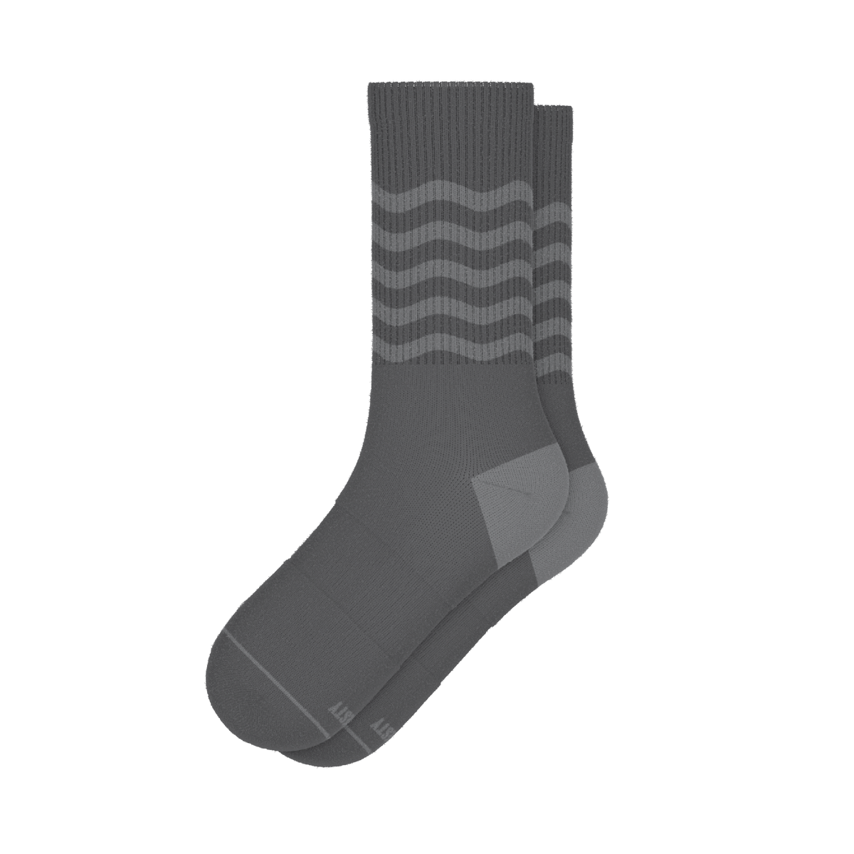 The Sleek | Gray Waves Heel Hammock™ Crew Socks - Shinesty