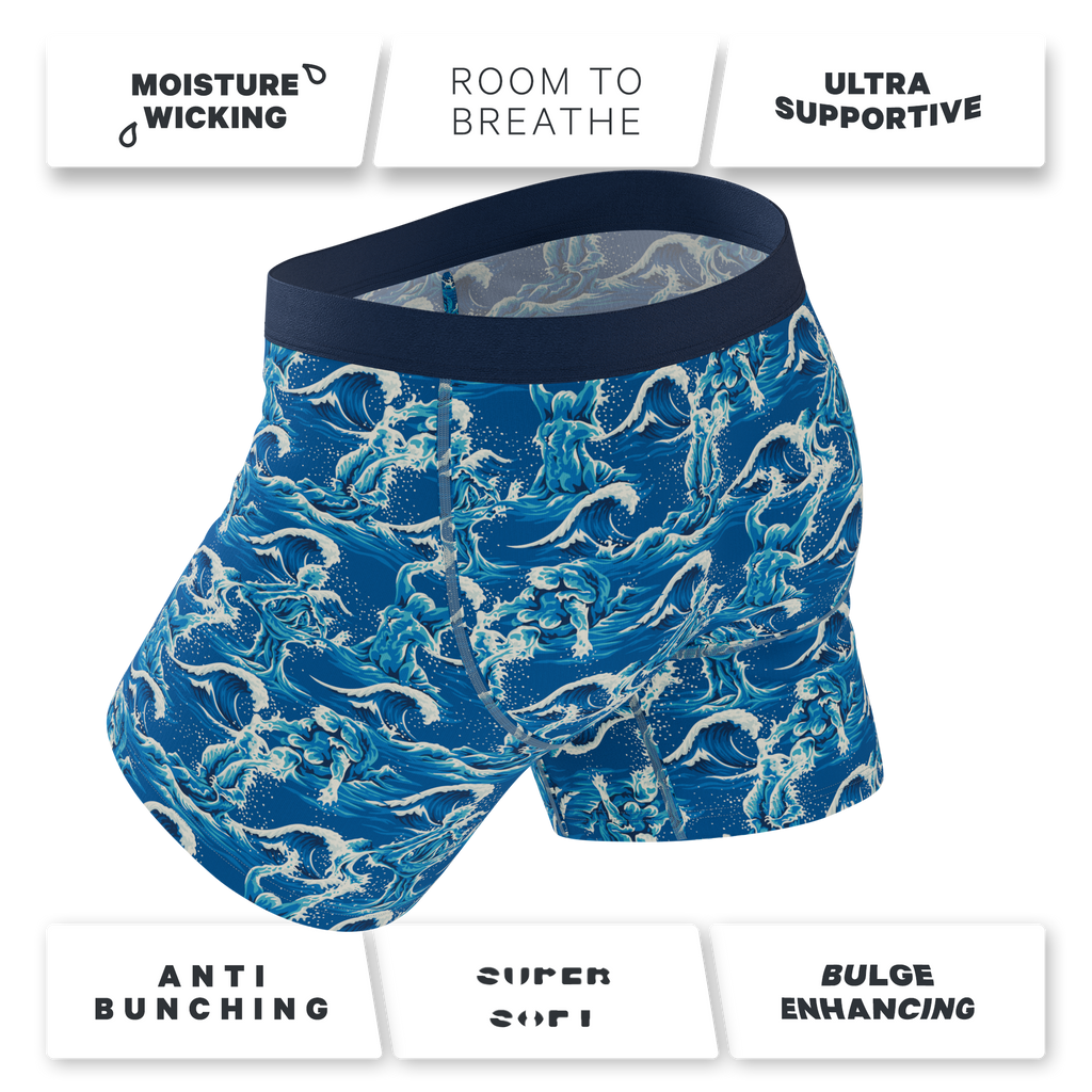 The Slippery When Wet | Naughty Wave Ball Hammock® Pouch Underwear With Fly - Shinesty