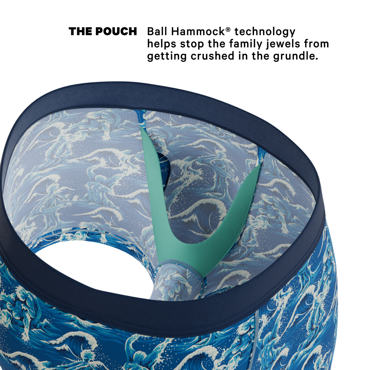 The Slippery When Wet | Naughty Wave Ball Hammock® Pouch Trunks Underwear - Shinesty
