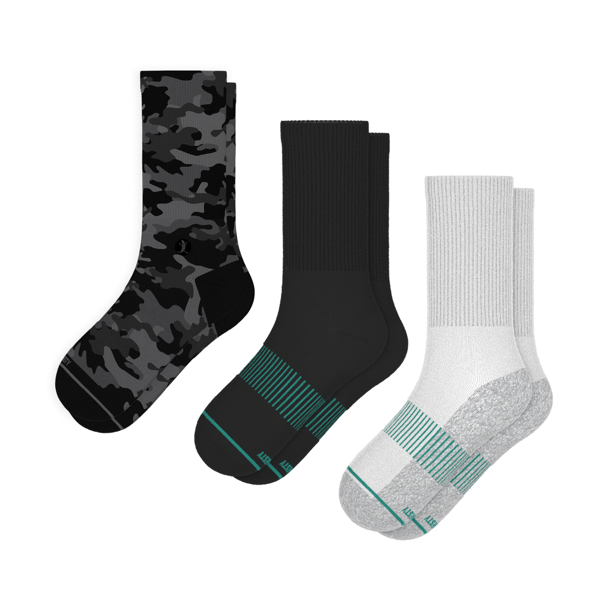 The Sneaky Three | Heel Hammock™ Crew Socks 3 Pack - Shinesty