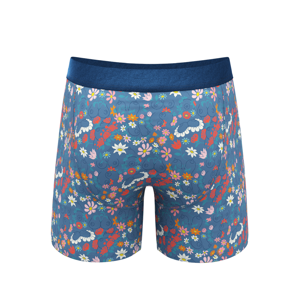 The Gardening Nips | Busty Floral Ball Hammock® Pouch Underwear With Fly - Shinesty